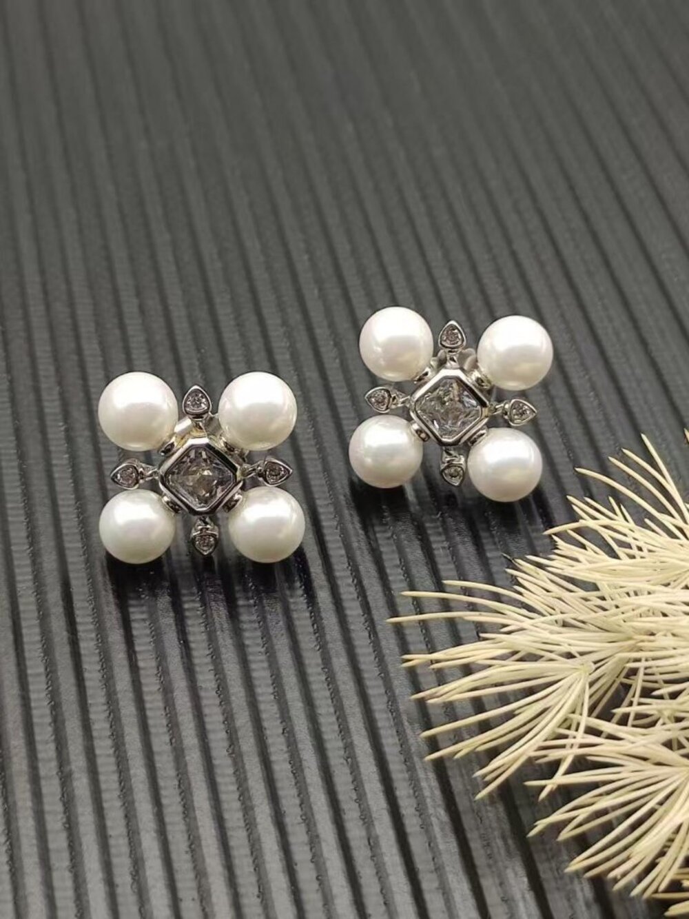 David Yurman Pyramid Pearl Stud Earrings